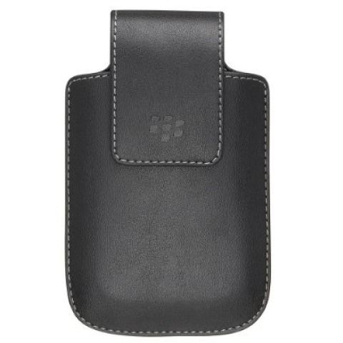   Leather Pouch Case for BlackBerry Storm 9530 BLACK Swivel Holster