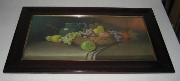 FINE MAE BENNET BROWN FRUIT STILL LIFE PASTEL PAINTING  