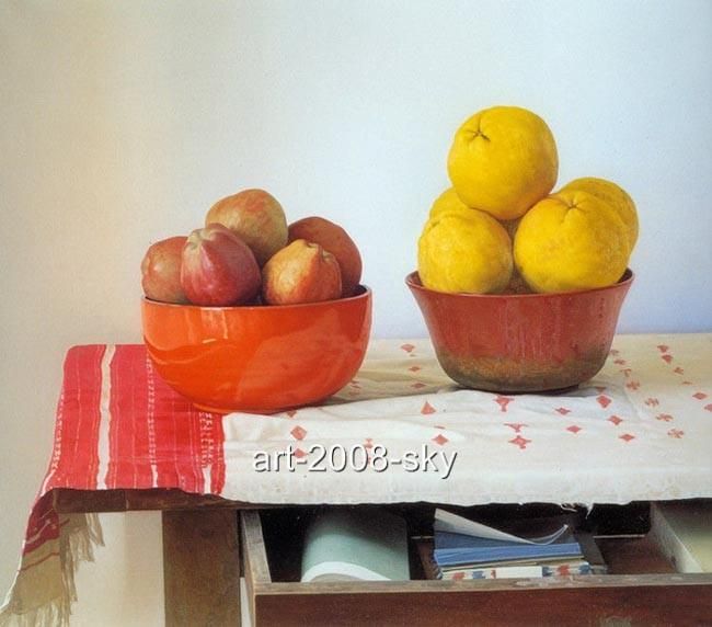 Original Still life Oil painting artAppleon canvas 36x36  