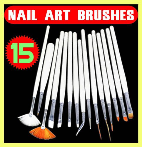 15pcs Nail Art Sable Cosmetic Brushes Set / Kit New C17  