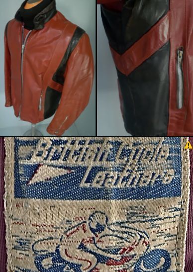   60s BRITISH CYCLE LEATHER STEERHIDE Cafe RACER Motorcycle JACKET M LG