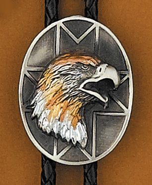 Western Wear Square Dance TRI Color Eagle Bolo Tie USA  