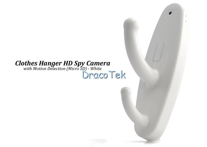 Clothes Hanger HD Spy Camera DVR with Motion Detection White 4GB