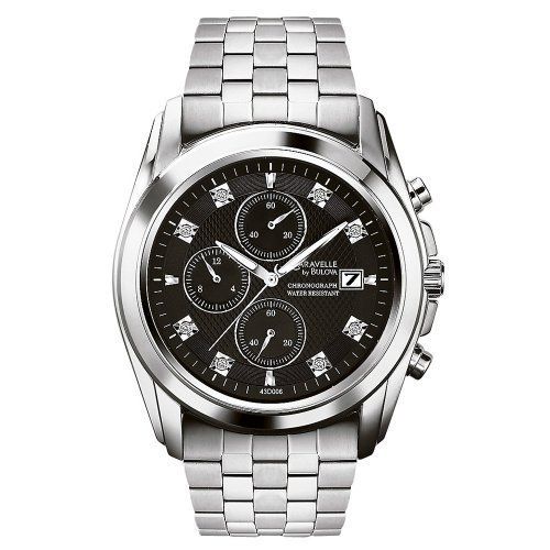 Caravelle By Bulova Chrono Diamond Mens WristWatches 43D006  