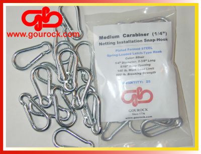 25 Steel Snap Hooks, 1/4 Spring Loaded Carabiner Hooks  