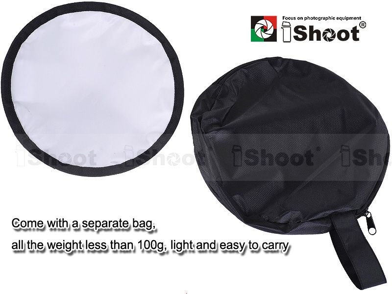 iShoot 20cm Round Mini Speedlight Flash Softbox Diffuser f Canon Nikon 