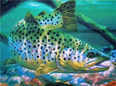New Speckled Trout Fish Fishing Fabric Pillow Panel  