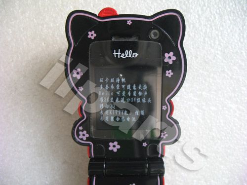 Hello Kitty C168 2SIM Java 4Band 3Cover Flip Phone Bk/U  