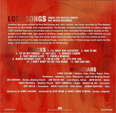 BEATLES LOST SONGS SONGS BEATLES WROTE BUT NEVER RECORDED CD MINI LP 