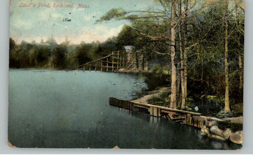 ROCKLAND MA Louds Pond c1910 Postcard  