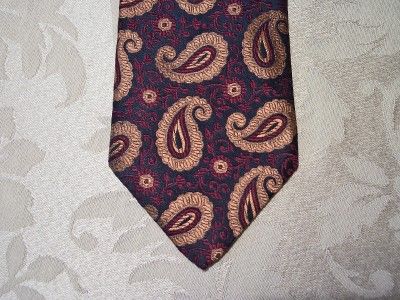 Charvet Designer Red, Gold, & Black Paisley Silk Necktie  