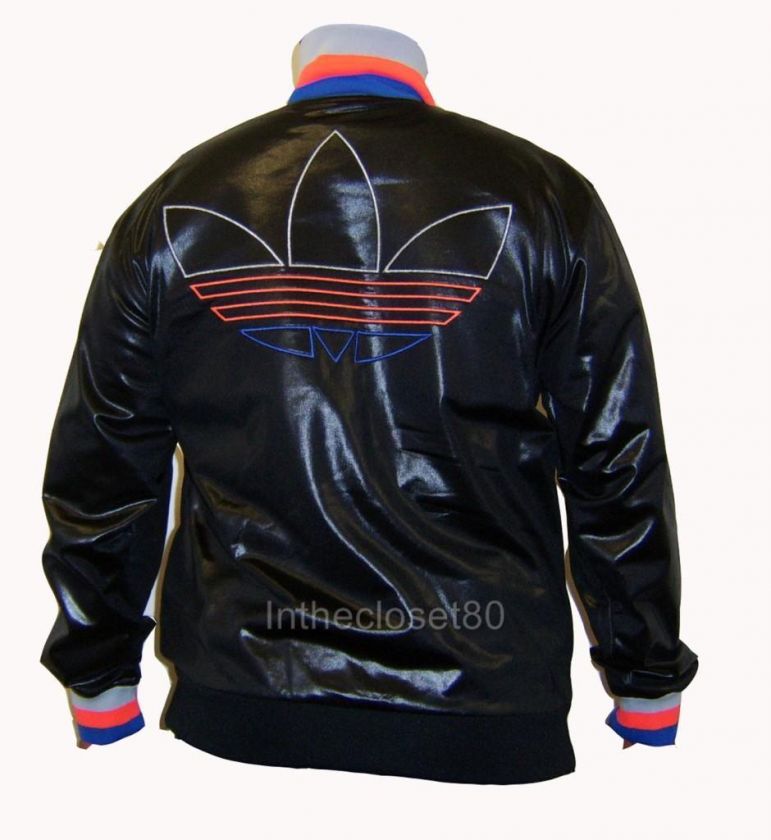 ADIDAS CHILE 62 RIBBED TRACK TOP JACKET BLACK/BLU/ORANG  