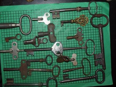   Antique Keys Skeleton Clock English Collectors Rare CHUBB Key  