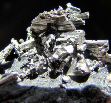 Silver crystals on matrix DYSCRASITE   Czech, Pribram  STIBARSEN 