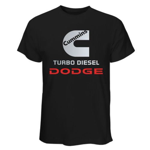 HOT Black & White T Shirt Cummins Turbo Dodge Truck Ram Power  