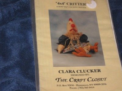Chicken Critter Clara Clucker sewing Quilt pattern  