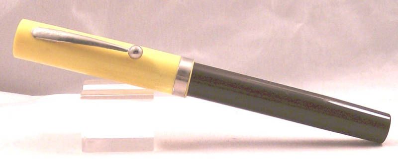 Sheaffer No Nonsense Yellow/Brown Ball Pen   working  