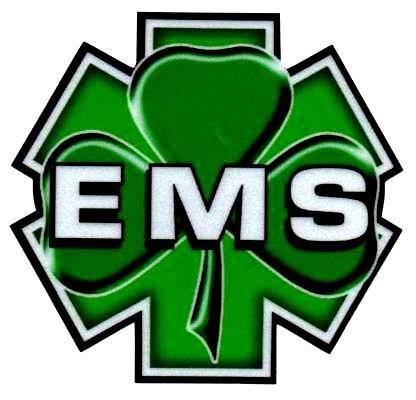 EMS SHAMROCK STAR OF LIFE FULL COLOR IRISH EMT DECALS  