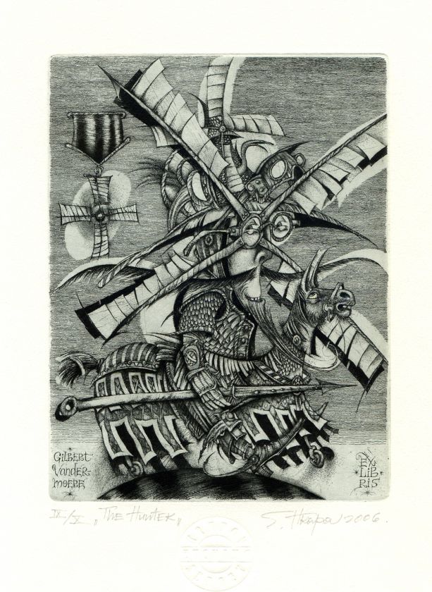 Ex libris Etching by Sergey Hrapov, Ukraine  