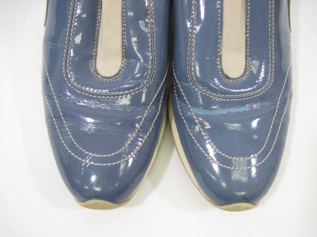 SALVATORE FERRAGAMO Blue Patent Leather Sneakers Sz 6.5  