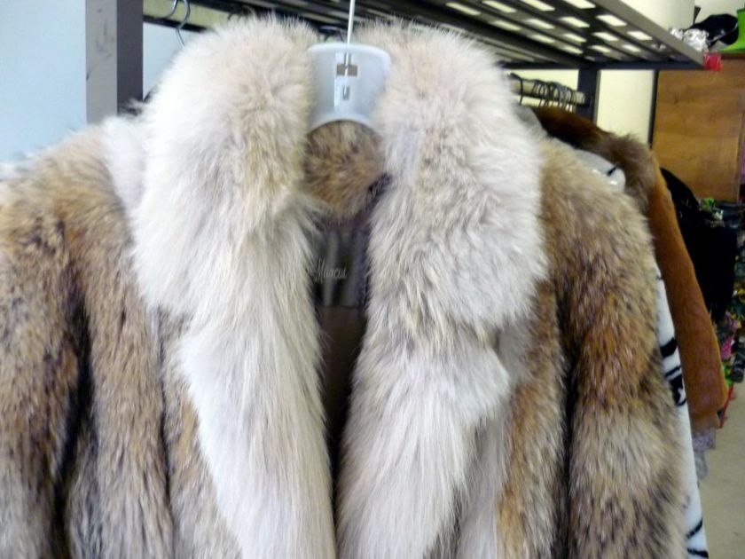 NIEMAN MARCUS FULL LENGTH COYOTE FUR COAT SMALL $7500  