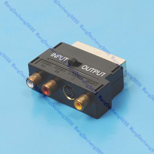 RGB Scart to Composite 3RCA S Video AV TV Audio Adapter  