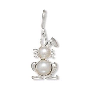 Cultured Freshwater Pearl Bunny Pendant  