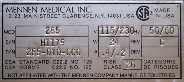 Mennen Medical Horizon 2000 Bedside Physiologic Monitor  