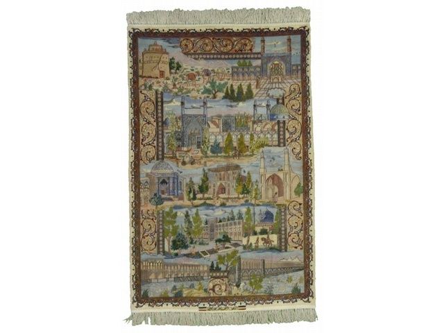 SILK 3 7 x 5 6 Isfahan Persian Area Rug Carpet FREE S&H  