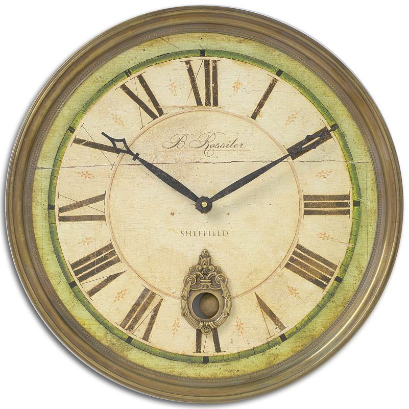 Timeworks Brass Pendulum Regency B. Rossiter Wall Clock  