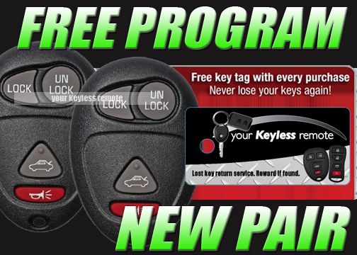 PAIR PONTIAC CHEVY REMOTE KEY KEYLESS ENTRY FOB TRANSMITTER CLICKER 