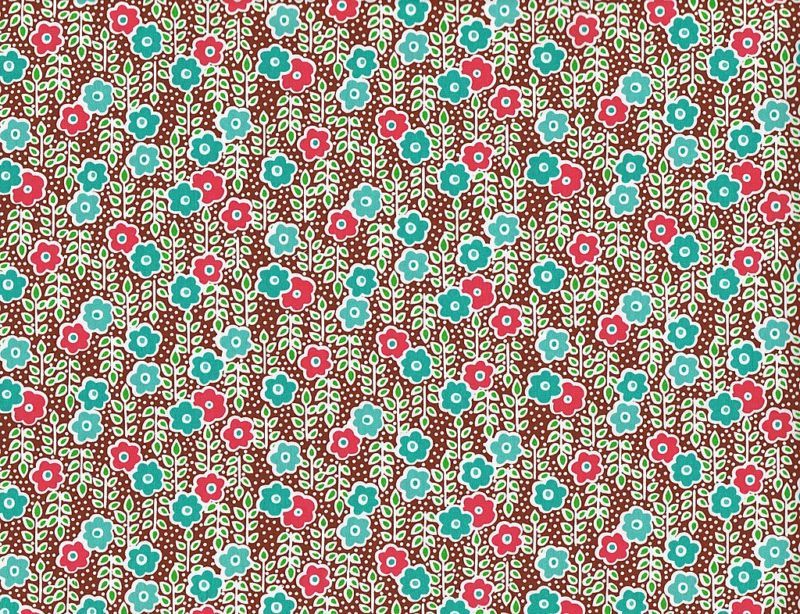 Quilt Quilting Fabric Sweet Tooth Small Floral Brown  