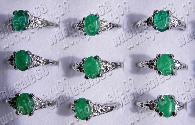 NEW wholesale jewelry lots moss agate jade green gems silver plated 