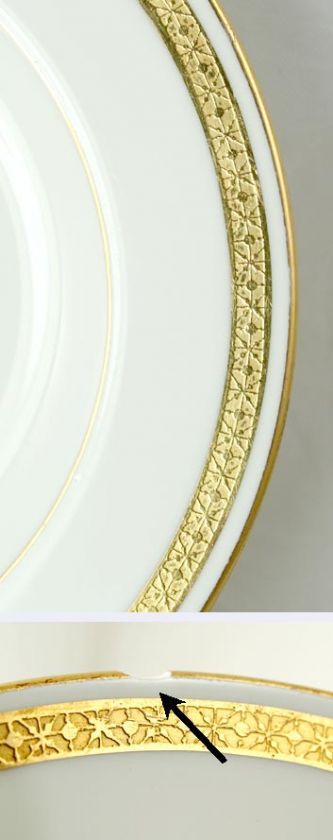 FINE QUALITY SET OF 8 MINTONS GILDED PORCELAIN DESSERT PLATES  