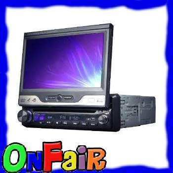 In Dash Car Motorized TV LCD 1Din CD DVD Player D1302  