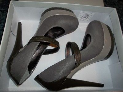 NIB $99 Jessica Simpson Cheetah Storm Grey 9.5 Heel Shoe Pump Maryjane 