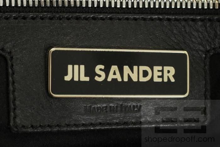 Jil Sander Black Leather Tote Bag  