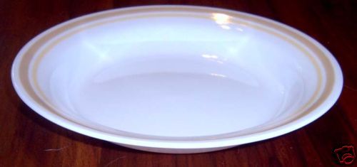 Corning Corelle Almond Yellow Tan Bands Soup Bowl  