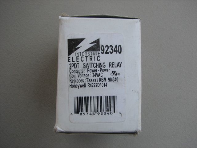 Interstate Electric 92340 24VAC 2PDT Switching Relay  