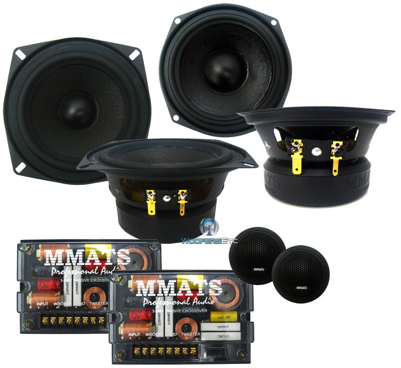   MMATS 5.25 & 4 COMPONENT 3 WAY SPEAKER SET MIDS TWEETERS CROSSOVERS