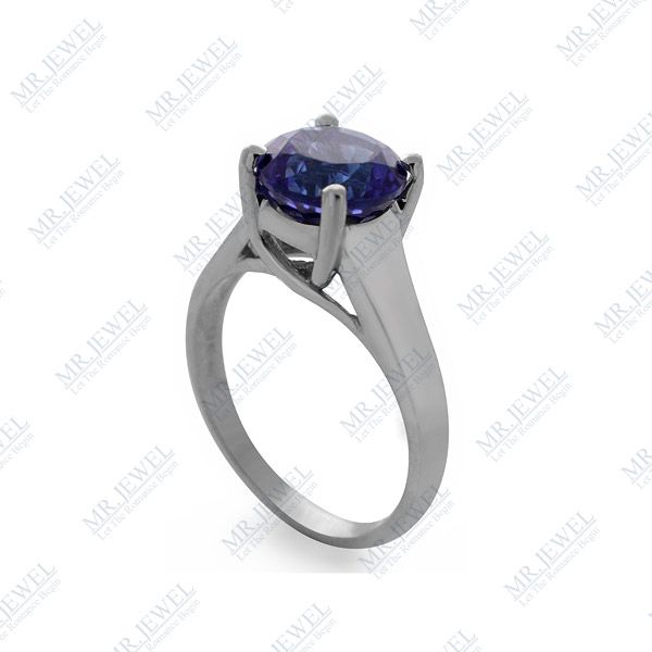 00 CT ROUND TANZANITE SOLITAIRE IN 14K WHITE GOLD  