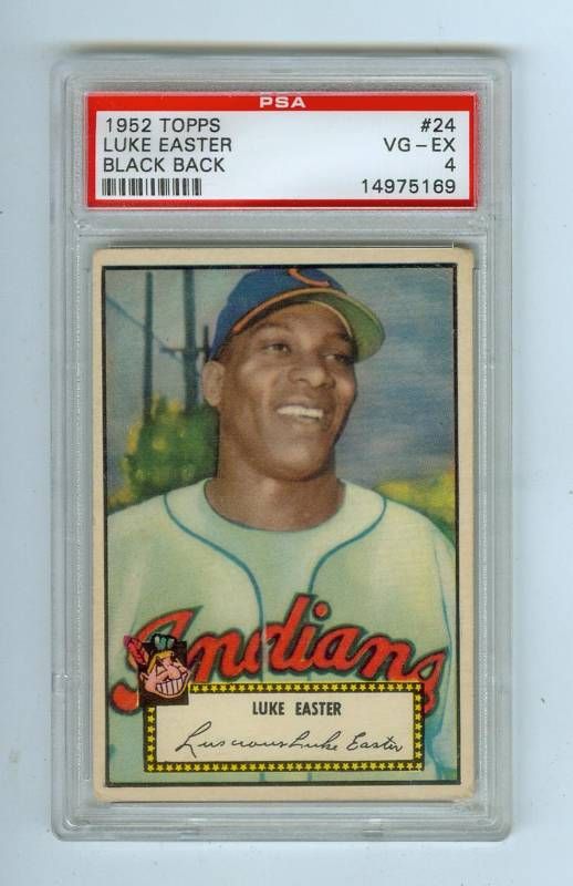 1952 TOPPS #24 LUKE EASTER BLACK BACK INDIANS   PSA 4  