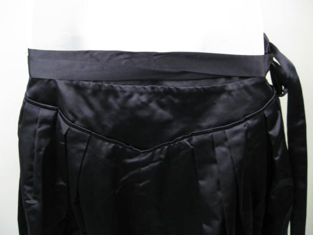 VERA WANG Navy Pleated Beaded Wrap Skirt Sz 8  