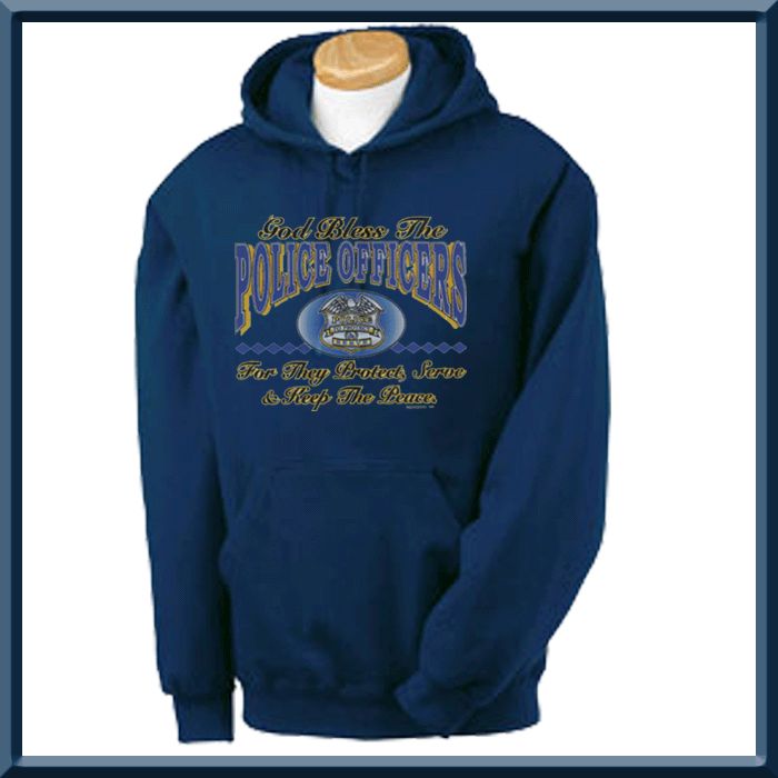 God Bless The Police Officer Cop SWEATSHIRT S 2X,3X,4X  