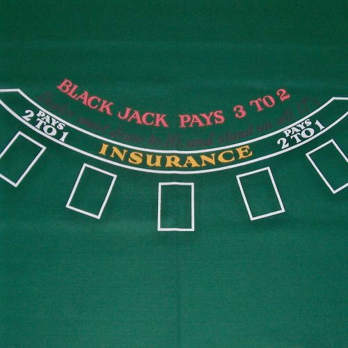 BlackJack 21 Table Layout Game Felt Instructions 3x6  