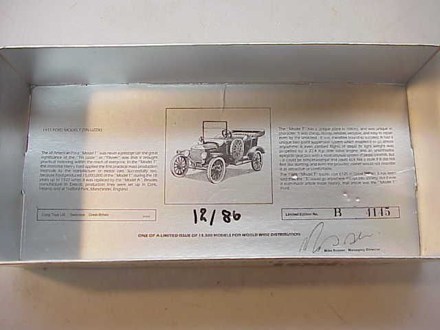 CORGI 1915 FORD MODEL T CAR~BLUE DIECAST w BOX 1985  