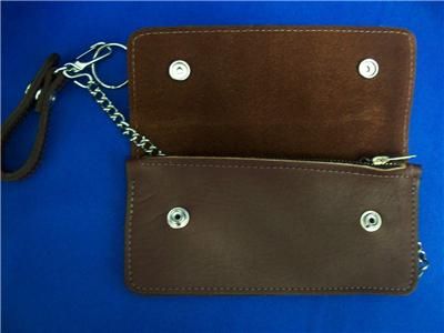 Mens Trucker Medium Snap Wallet Chained Biker Leather  