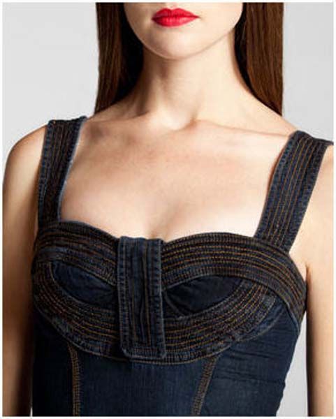 485 Roberto Just Cavalli Dress Denim S M #00070S  