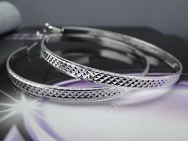 925 Sterling Silver Fashion Hoop Earrings JE108  