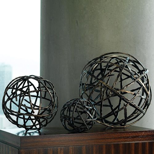 Strap Sphere Ball Table Top Sculpture 3 Sizes Available  